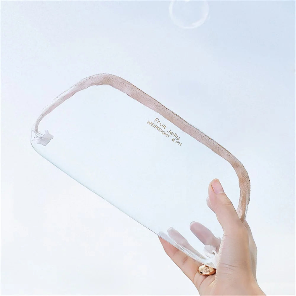 WEEKEIGHT S Size Stylish Transparent TPU Travel Zipper Makeup Bag Portable Cosmetics Storage Bag - Green - 3