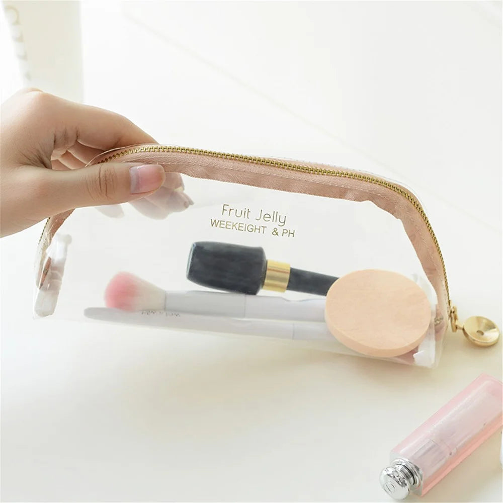WEEKEIGHT S Size Stylish Transparent TPU Travel Zipper Makeup Bag Portable Cosmetics Storage Bag - Green - 4