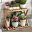 Multi-Tier Plant Stand 50cm Bamboo Flower Pot Shelf Indoor Outdoor Storage Rack for Living Room / Balcony / Office - Burlywood - 1