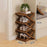 4 Tier Bamboo Shoe Rack No Assembly Foldable Shoe Organizer for Entryway - Brown - 1