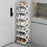 7 Tier Bamboo Shoe Rack No Assembly Foldable Shoe Organizer for Entryway - White - 1