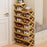 7 Tier Bamboo Shoe Rack No Assembly Foldable Shoe Organizer for Entryway - White - 4