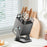 Rotating Knife Block for Kitchen Cutlery Organizer Stainless Steel Storage Rack with Draining Tray - Dark Grey - 3