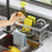 Stainless Steel Sink Caddy Sponge Holder Kitchen Cleaning Tool Organizer Dish Cloth Rack with Rod - 2