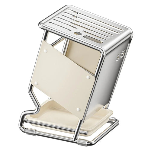 Stainless Steel Kitchen Knife Holder Organizer Countertop Multifunctional Utensil Storage Rack - Beige - 1