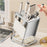 Stainless Steel Kitchen Knife Holder Organizer Countertop Multifunctional Utensil Storage Rack - Beige - 3