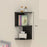 Corner Wall Mounted Shelf 3 Tier Storage Rack for Living Room Space Saving Display Organizer - Black - 1