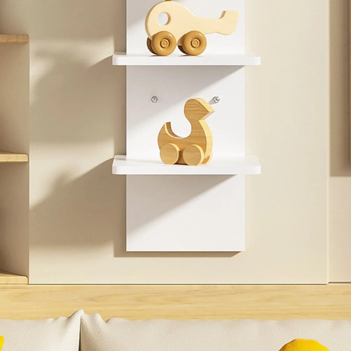 5-Tier Wall Mount Shelf Storage Rack Vertical Bookshelf Display Organizer for Home Decor - White - 3