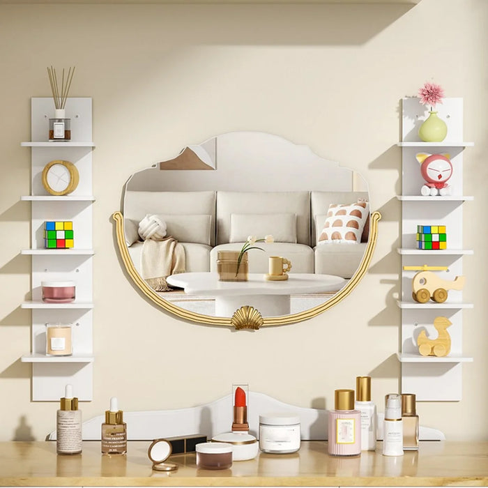 5-Tier Wall Mount Shelf Storage Rack Vertical Bookshelf Display Organizer for Home Decor - White - 4