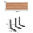 80x20cm Wall Mounted Shelf Wooden Board Storage Rack for Living Room  /  Bedroom  /  Office - Walnut - 1
