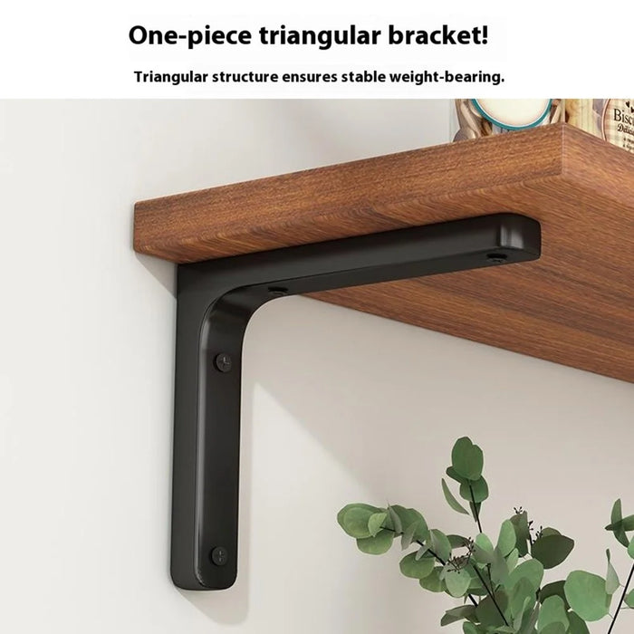 80x20cm Wall Mounted Shelf Wooden Board Storage Rack for Living Room  /  Bedroom  /  Office - Walnut - 4