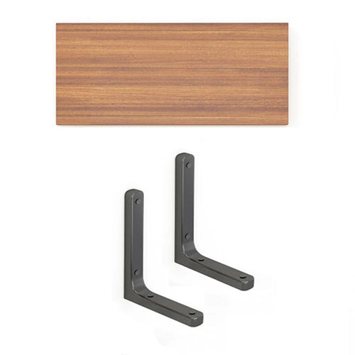 40x30cm Wall Mounted Shelf Wooden Board Storage Rack for Living Room / Bedroom / Office - Walnut - 1