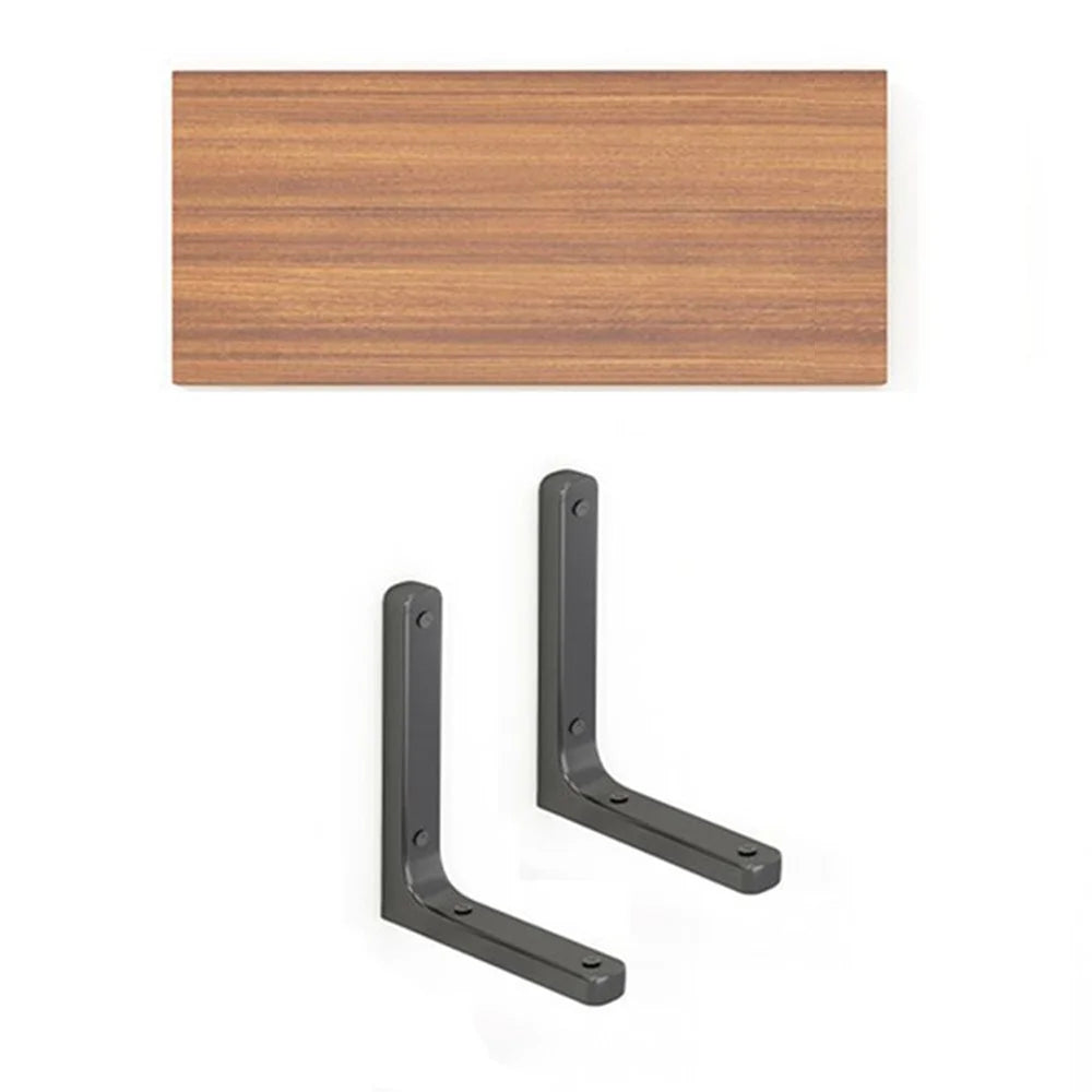 40x30cm Wall Mounted Shelf Wooden Board Storage Rack for Living Room / Bedroom / Office - Walnut - 1