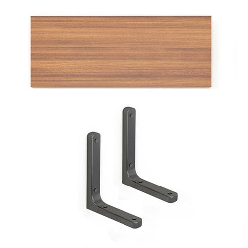 60x30cm Wall Mounted Shelf Wooden Board Storage Rack for Living Room / Bedroom / Office - Walnut - 1
