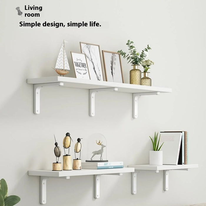 60x30cm Wall Mounted Shelf Wooden Board Storage Rack for Living Room / Bedroom / Office - Walnut - 4