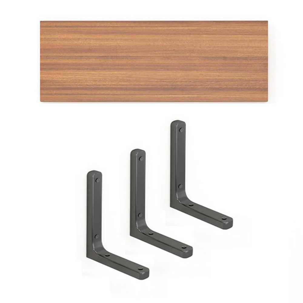 80x30cm Wall Mounted Shelf Wooden Board Storage Rack for Living Room / Bedroom / Office - Walnut - 1