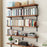 80x30cm Wall Mounted Shelf Wooden Board Storage Rack for Living Room / Bedroom / Office - Walnut - 3