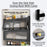65CM Double Layer Over Sink Dish Drying Rack with Doors Kitchen Organizer Drainer Shelf - Black - 6