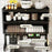 85CM Double Layer Over Sink Dish Drying Rack with Doors Kitchen Organizer Drainer Shelf - Black - 4