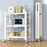 Folding Kitchen Storage Rack 3-Tier Microwave Stand Multi-Function Organizer Shelf - White - 1
