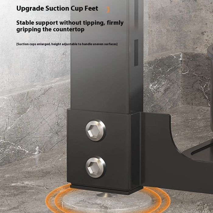 360-Degree Rotating 3-Tier Countertop Spice Rack Organizer Adjustable Kitchen Shelf - Black - 3