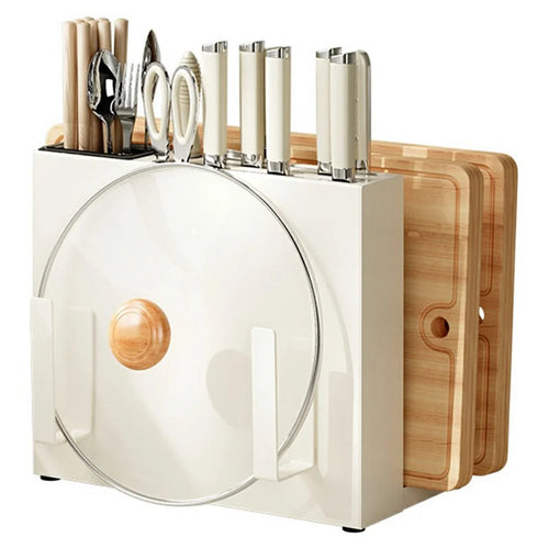 Countertop Knife Utensil Organizer Cutting Board Holder Kitchen Storage Rack Drainer for Knives / Forks / Spoons - 1