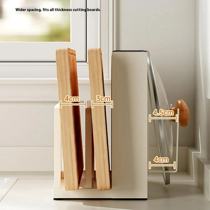 Kitchen Utensil Organizer Wall Mounted Knife Holder Cutting Board Rack for Countertop Storage Cutlery Drainer - 5