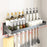 20x50cm Kitchen Storage Rack Wall Mounted Spice Organizer Holder with Hooks - 1