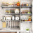 20x60cm Kitchen Storage Rack Wall Mounted Spice Organizer Holder with Hooks - 5