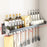 20x70cm Kitchen Storage Rack Wall Mounted Spice Organizer Holder with Hooks - 1