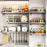Spice Storage Holder 25x80cm Wall Mounted No Drill Kitchen Organizer Display Rack - 4