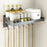 25x40cm Kitchen Storage Rack Wall Mounted Spice Organizer Holder with Hooks - 1