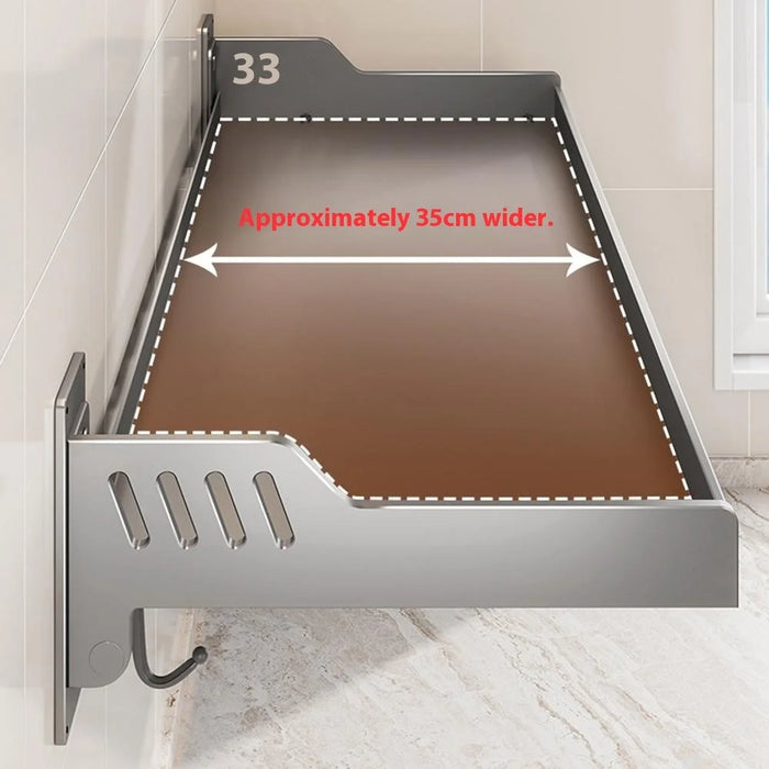 Spice Storage Holder 35x80cm Wall Mounted No Drill Kitchen Organizer Display Rack - 3