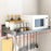 35x50cm Kitchen Storage Rack Wall Mounted Spice Organizer Holder with Hooks - 1