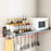 35x70cm Kitchen Storage Rack Wall Mounted Spice Organizer Holder with Hooks - 1