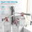 Suction Cup Rotatable Towel Rack 4 Bars 32cm No Drilling Bathroom Hanger - Tarnish - 4