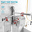 Suction Cup Rotatable Towel Rack 4 Bars 42cm No Drilling Bathroom Hanger - Tarnish - 3