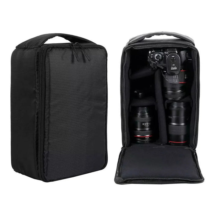 J1009 Polyester Waterproof Backpack DSLR Camera Backpack Camera Carrying Bag Outdoor Travel Shoulders Bag, Size: L - Black - 6