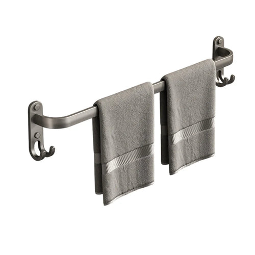70cm Aluminum Towel Rack No Drilling Wall Mounted Single Bar Bathroom Towel Hanger Rod - 1