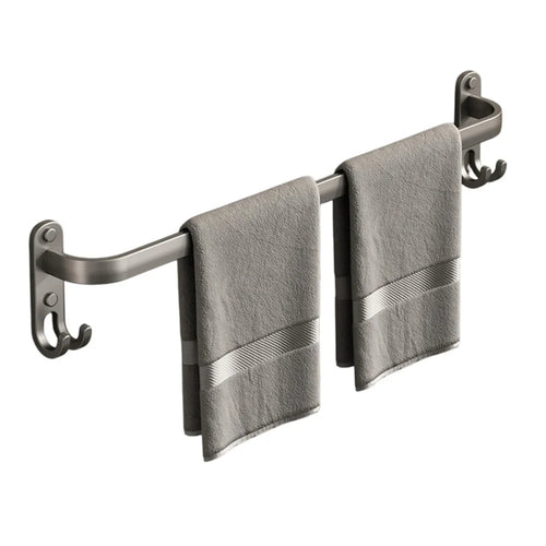 80cm Aluminum Towel Rack No Drilling Wall Mounted Single Bar Bathroom Towel Hanger Rod - 1