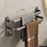 40cm Double Bar Aluminum Towel Rack Wall Mounted No Drilling Bathroom Towel Shelf Hanger - 3