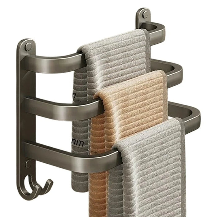 30cm 3 Layers Aluminum Towel Bar Wall Mounted No Drilling Bathroom Towel Rack Hanger - 1