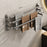 80cm 3-Rod Adhesive Bathroom Shelves Towel Holder No Drill Wall Mount Metal Hanger for Towels / Clothes - 1