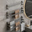 80cm 3-Rod Adhesive Bathroom Shelves Towel Holder No Drill Wall Mount Metal Hanger for Towels / Clothes - 3