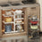 3 Tiers Kitchen Pot Rack Organizer Adjustable Height Carbon Steel Storage Shelf Cookware Holder - Black - 5