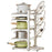 5 Tier Kitchen Pot Rack Organizer Carbon Steel Adjustable Pan Storage Holder Shelf - White - 1