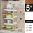 5 Tier Kitchen Pot Rack Organizer Carbon Steel Adjustable Pan Storage Holder Shelf - White - 2