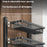 3-Tier Adjustable Storage Rack Organizer No Drill Wall Mounted Kitchen Shelf with Hooks - Black - 4