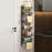 6-Tier Adjustable Storage Rack Organizer No Drill Wall Mounted Kitchen Shelf with Hooks - Black - 1