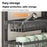 6-Tier Adjustable Storage Rack Organizer No Drill Wall Mounted Kitchen Shelf with Hooks - Black - 3